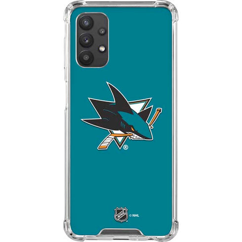 NHL San Jose Sharks Solid Background Galaxy A32 5G Clear Case