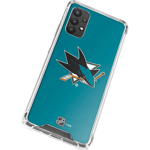 NHL San Jose Sharks Solid Background Galaxy A32 5G Clear Case