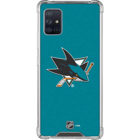 NHL San Jose Sharks Solid Background Galaxy A51 5G Clear Case