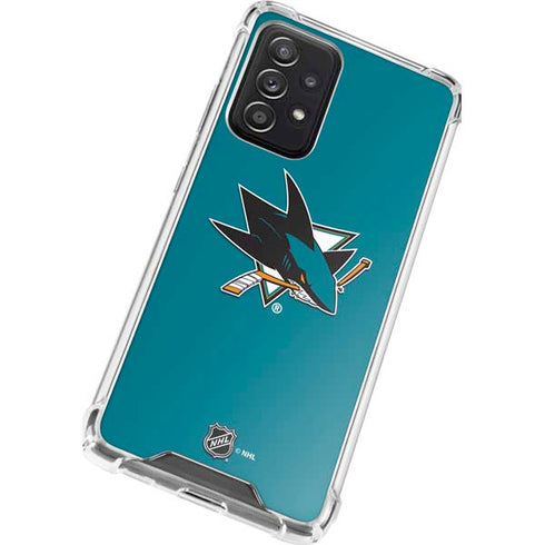 NHL San Jose Sharks Solid Background Galaxy A52 5G Clear Case