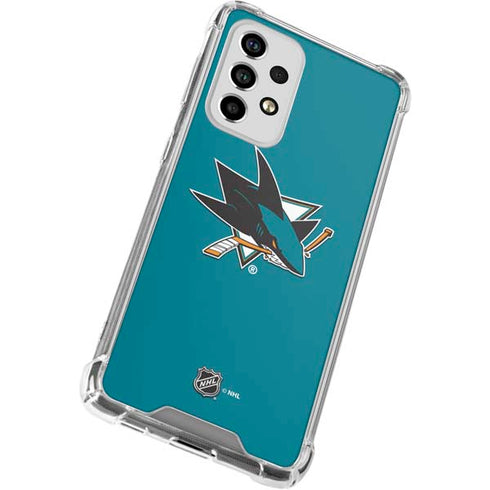 NHL San Jose Sharks Solid Background Galaxy A53 5G Clear Case
