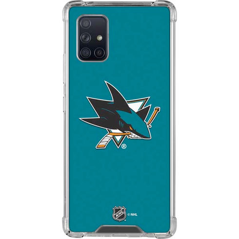 NHL San Jose Sharks Solid Background Galaxy A71 5G Clear Case