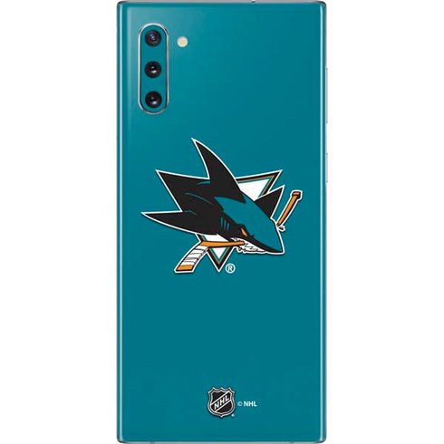 NHL San Jose Sharks Solid Background Galaxy Note 10 Skin
