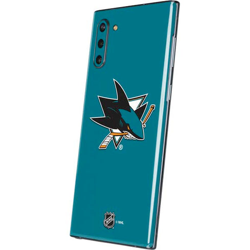NHL San Jose Sharks Solid Background Galaxy Note 10 Skin