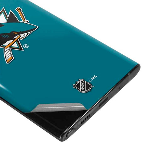 NHL San Jose Sharks Solid Background Galaxy Note 10 Skin