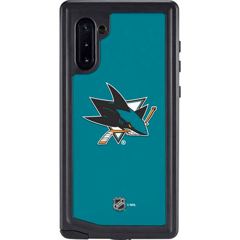 NHL San Jose Sharks Solid Background Galaxy Note 10 Waterproof Case