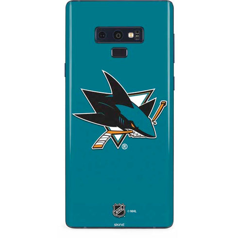 NHL San Jose Sharks Solid Background Galaxy Note 9 Skin