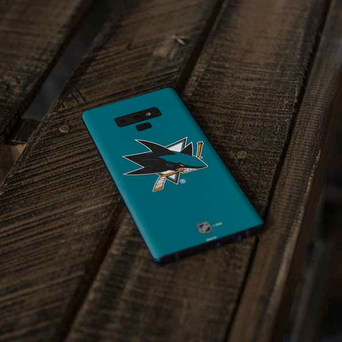 NHL San Jose Sharks Solid Background Galaxy Note 9 Skin