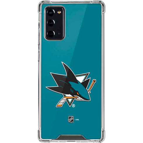 NHL San Jose Sharks Solid Background Galaxy Note20 5G Clear Case