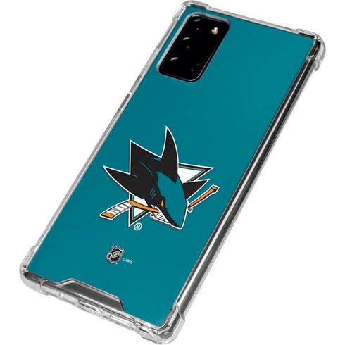 NHL San Jose Sharks Solid Background Galaxy Note20 5G Clear Case