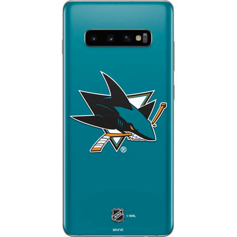 NHL San Jose Sharks Solid Background Galaxy S10 Plus Skin