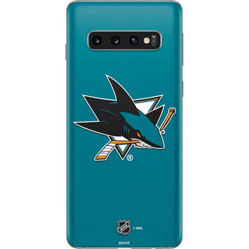 NHL San Jose Sharks Solid Background Galaxy S10 Skin
