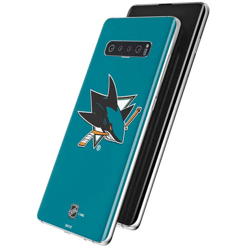 NHL San Jose Sharks Solid Background Galaxy S10 Skin