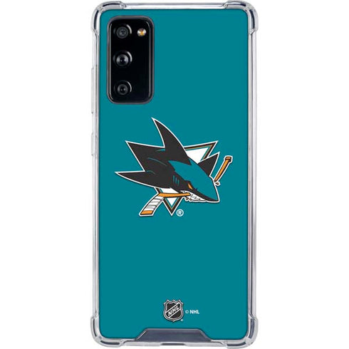 NHL San Jose Sharks Solid Background Galaxy S20 FE Clear Case