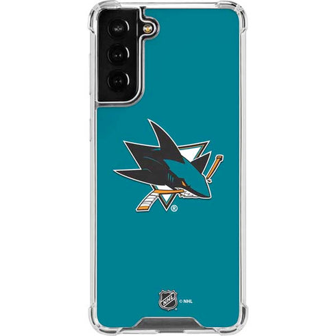 NHL San Jose Sharks Solid Background Galaxy S21 FE Clear Case
