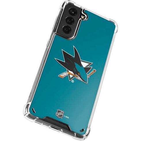 NHL San Jose Sharks Solid Background Galaxy S21 Plus 5G Clear Case