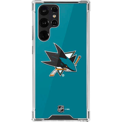 NHL San Jose Sharks Solid Background Galaxy S22 Ultra Clear Case