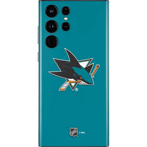 NHL San Jose Sharks Solid Background Galaxy S22 Ultra Skin