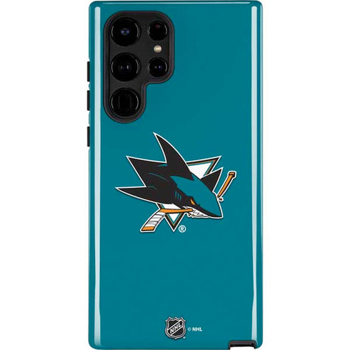 NHL San Jose Sharks Solid Background Galaxy S24 Ultra Impact Case
