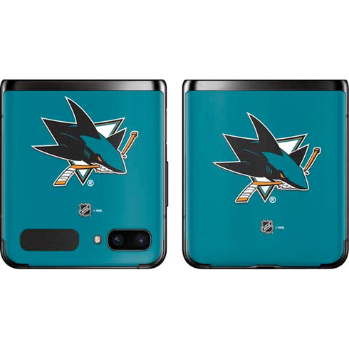 NHL San Jose Sharks Solid Background Galaxy Z Flip Skin