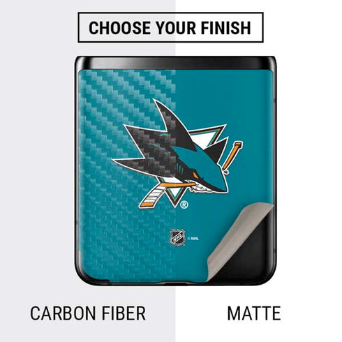 NHL San Jose Sharks Solid Background Galaxy Z Flip Skin