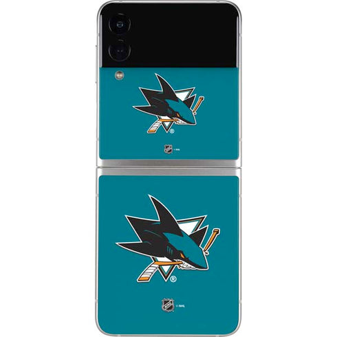 NHL San Jose Sharks Solid Background Galaxy Z Flip3 5G Skin