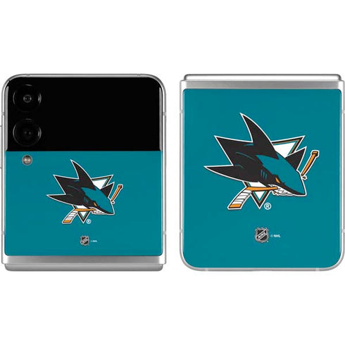 NHL San Jose Sharks Solid Background Galaxy Z Flip4 5G Skin