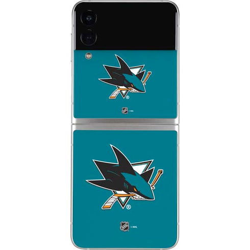 NHL San Jose Sharks Solid Background Galaxy Z Flip4 5G Skin