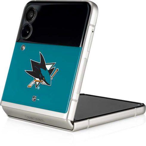 NHL San Jose Sharks Solid Background Galaxy Z Flip4 5G Skin