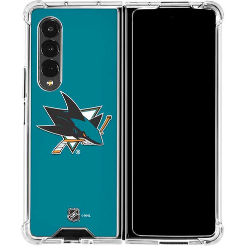 NHL San Jose Sharks Solid Background Galaxy Z Fold4 5G Clear Case