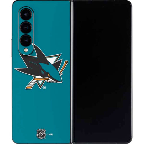 NHL San Jose Sharks Solid Background Galaxy Z Fold4 5G Skin