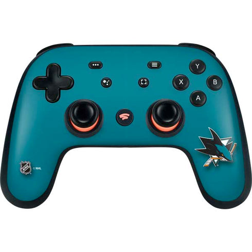 NHL San Jose Sharks Solid Background Google Stadia Controller Skin