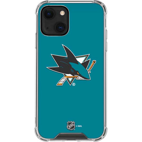 NHL San Jose Sharks Solid Background iPhone 13 Mini Clear Case