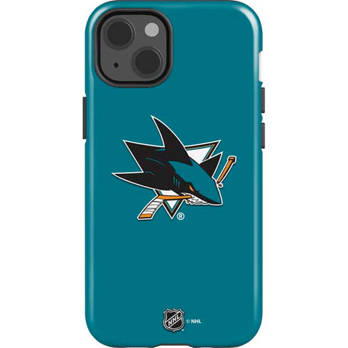 NHL San Jose Sharks Solid Background iPhone 15 Impact Case