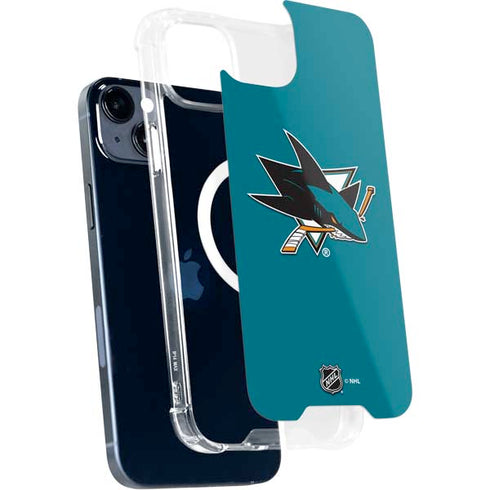 NHL San Jose Sharks Solid Background iPhone 15 Plus MagSafe Case
