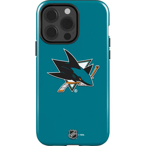 NHL San Jose Sharks Solid Background iPhone 15 Pro Impact Case