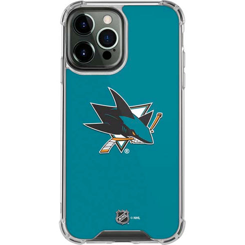 NHL San Jose Sharks Solid Background iPhone 15 Pro Max Clear Case