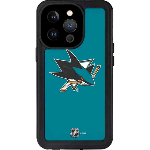 NHL San Jose Sharks Solid Background iPhone 14 Pro Waterproof Case