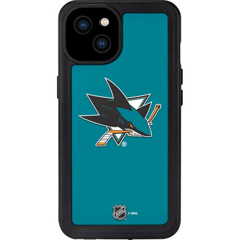NHL San Jose Sharks Solid Background iPhone 15 Plus Waterproof Case