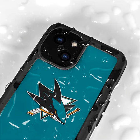 NHL San Jose Sharks Solid Background iPhone 15 Plus Waterproof Case
