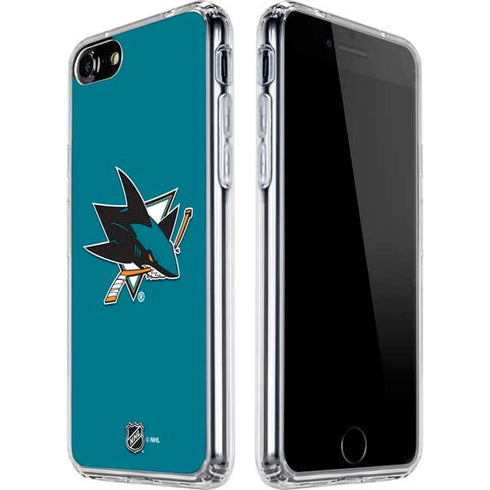 NHL San Jose Sharks Solid Background iPhone SE (2nd & 3rd Gen) Clear Case
