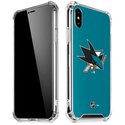 NHL San Jose Sharks Solid Background iPhone XS Max Clear Case