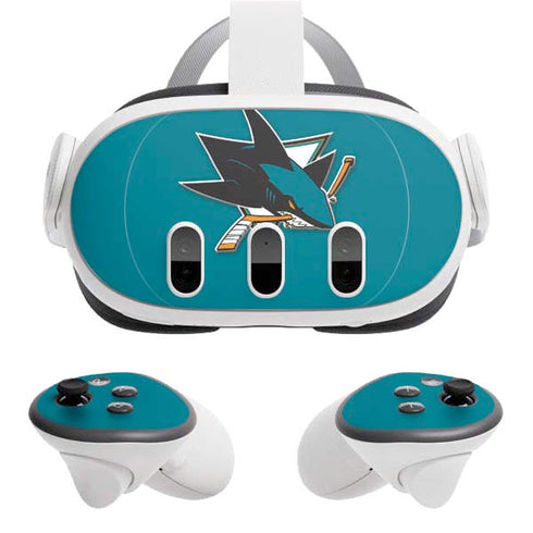 NHL San Jose Sharks Solid Background Meta Quest 3 Skin