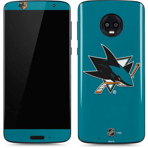 NHL San Jose Sharks Solid Background Moto G6 Skin