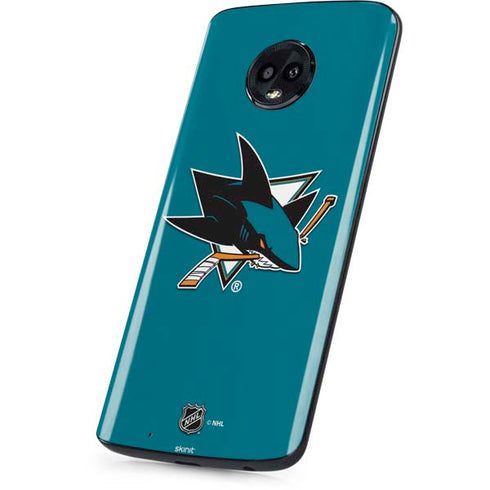 NHL San Jose Sharks Solid Background Moto G6 Skin
