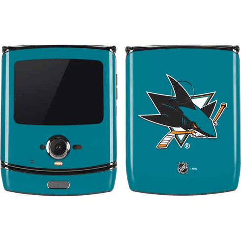 NHL San Jose Sharks Solid Background Motorola RAZR Skin