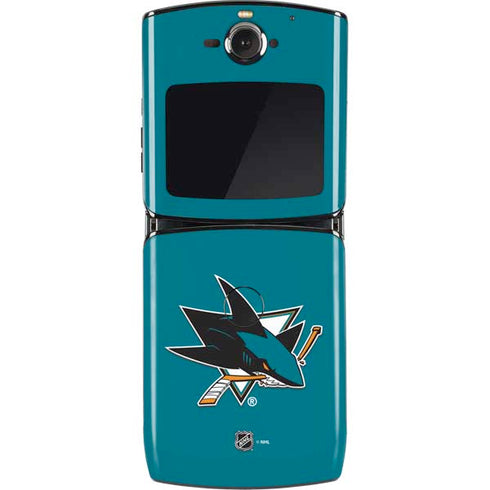 NHL San Jose Sharks Solid Background Motorola RAZR Skin