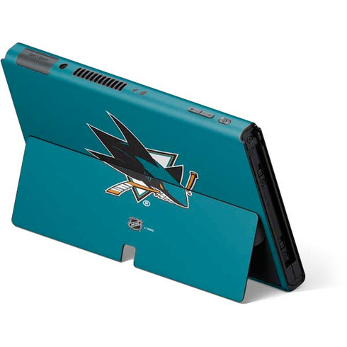 NHL San Jose Sharks Solid Background Nintendo Switch OLED (2021) Skin