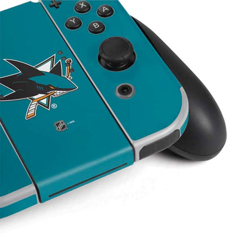 NHL San Jose Sharks Solid Background Nintendo Switch OLED (2021) Skin