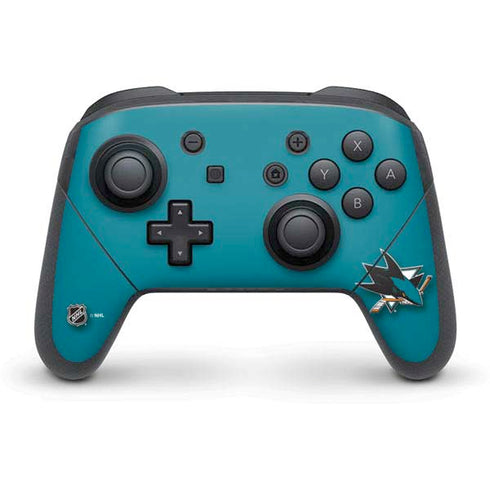 NHL San Jose Sharks Solid Background Nintendo Switch Pro Controller Skin